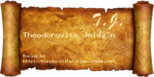 Theodorovits Jolán névjegykártya