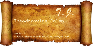 Theodorovits Jolán névjegykártya